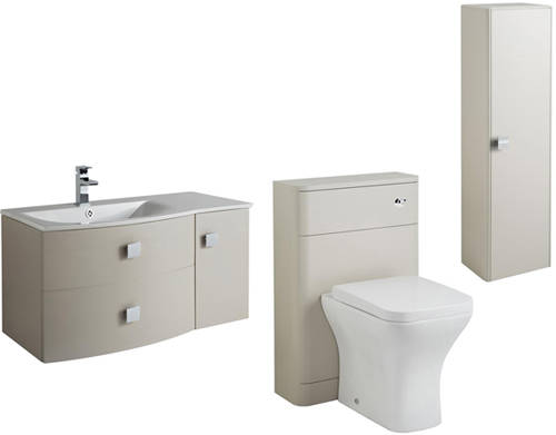 Larger image of HR Sarenna Bathroom Furniture Pack 5 (LH, Cashmere)