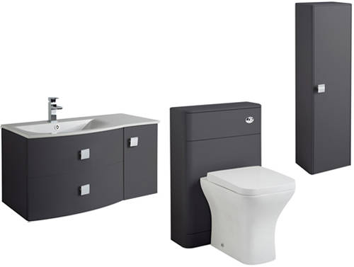 Larger image of HR Sarenna Bathroom Furniture Pack 5 (LH, Graphite)