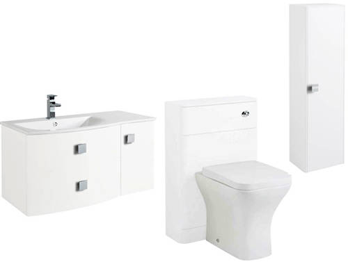 Larger image of HR Sarenna Bathroom Furniture Pack 5 (LH, White)