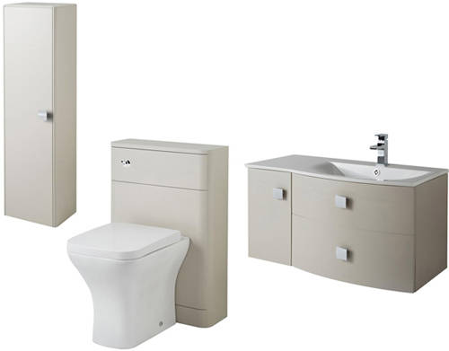 Larger image of HR Sarenna Bathroom Furniture Pack 6 (RH, Cashmere)