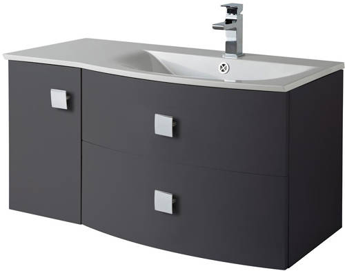 Example image of HR Sarenna Bathroom Furniture Pack 6 (RH, Graphite)