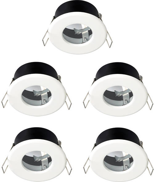 Larger image of Hudson Reed Lighting 5 x Shower Spot Lights & Cool White LED Lamps (White).