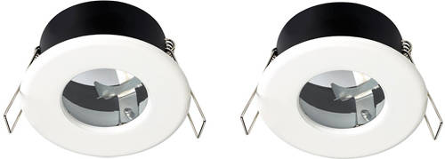Larger image of Hudson Reed Lighting 2 x Shower Spot Lights & Warm White LED Lamps (White).