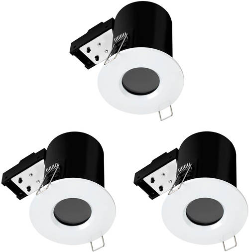 Larger image of Hudson Reed Lighting 3 x Fire & Acoustic Spot Light & W White LED Lamps (White)