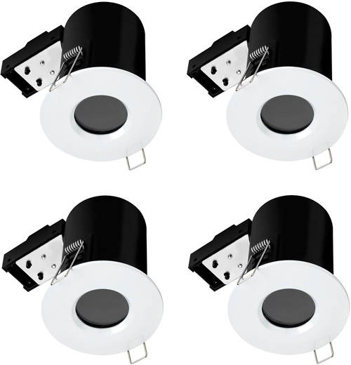Larger image of Hudson Reed Lighting 4 x Fire & Acoustic Shower Light Fittings (White).