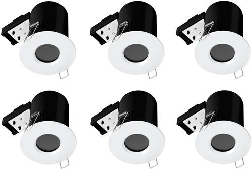Larger image of Hudson Reed Lighting 6 x Fire & Acoustic Shower Light Fittings (White).