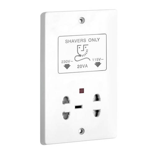 Example image of Shaver Dual Voltage Shaver Socket (White).