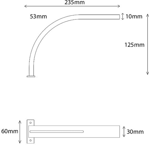 Technical image of Hudson Reed Lighting COB LED Over Mirror Light Only (Warm White).