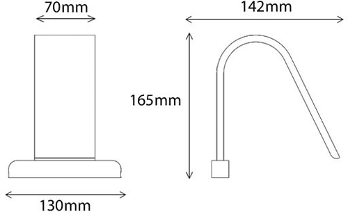 Technical image of Hudson Reed Lighting Curved LED Over Mirror Light Only (Cool White).