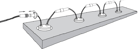 Technical image of Hudson Reed Lighting 6 x Round LED Plinth Lights & Driver (Cool White Light).