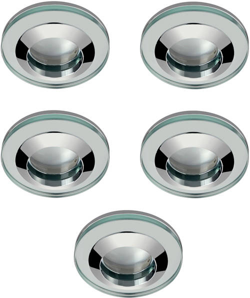 Larger image of Hudson Reed Lighting 5 x Round Shower Light Fitting (240v, Glass & Chrome).