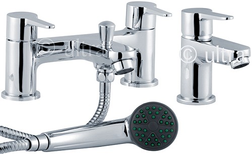 Larger image of Ultra Series 140 Basin & Bath Shower Mixer Tap Set (Free Shower Kit).