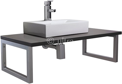 Larger image of Ultra Vanity Sets Vanity Shelf & Rectangular Basin 1200mm (Ebony Brown).