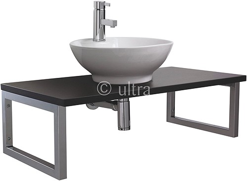 Larger image of Ultra Vanity Sets Vanity Shelf With Round Basin 900mm (Ebony Brown).