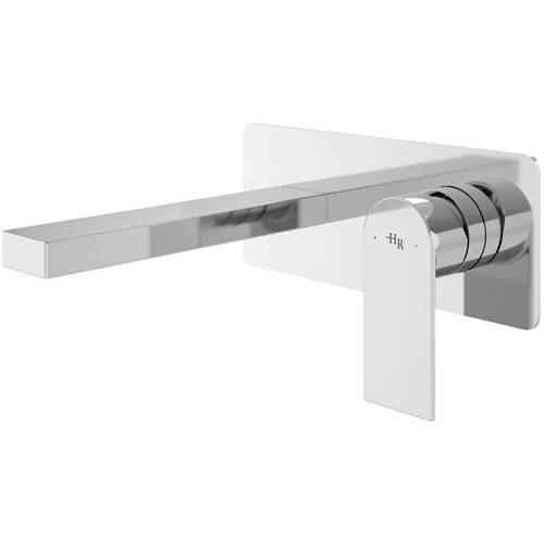 Larger image of HR Sottile Wall Mounted Basin Mixer Tap With Lever Handle (Chrome).