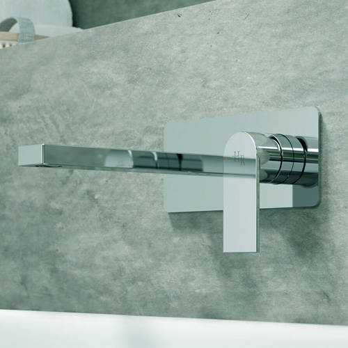 Example image of HR Sottile Wall Mounted Basin Mixer Tap With Lever Handle (Chrome).
