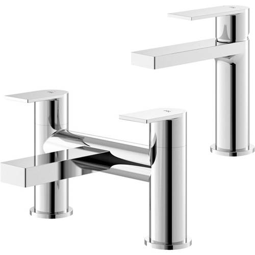 Larger image of HR Sottile Mono Basin & Bath Filler Tap Pack (Chrome).