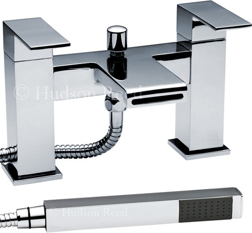 Larger image of Hudson Reed Strike Waterfall Bath Shower Mixer Tap With Shower Kit.