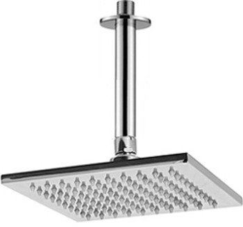 Larger image of Premier Showers Square Shower Head & Ceiling Arm (200x200mm, S Steel).