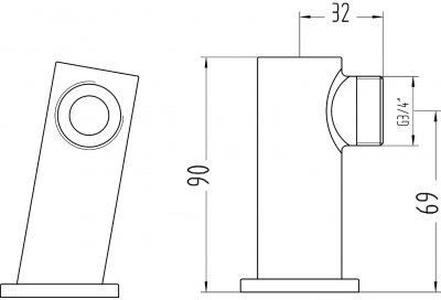 Technical image of Ultra Parts Round Minimalist Inlet Legs (Chrome).