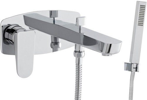 Larger image of Hudson Reed Aspire Wall Mounted Bath Shower Mixer Tap With Shower Kit.