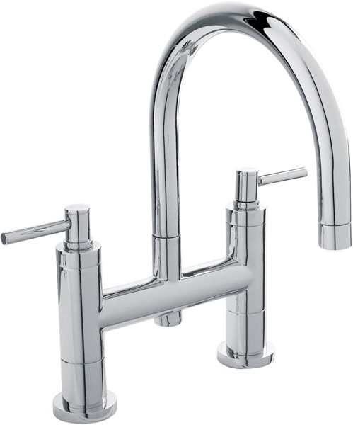 Larger image of Hudson Reed Tec Bath Filler Tap With Large Swivel Spout & Lever Handles.