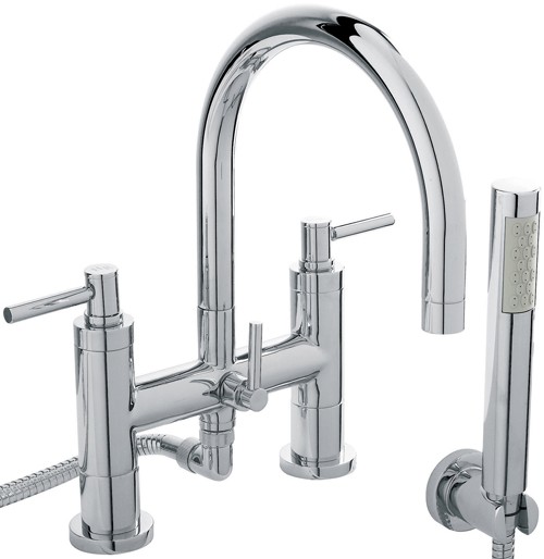 Larger image of Hudson Reed Tec Bath Shower Mixer Tap, Large Spout & Lever Handles.