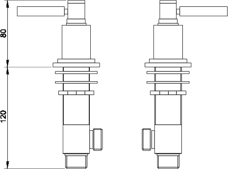 Technical image of Hudson Reed Tec Freeflow Bath Filler, Cross Handles With Pop Up Waste.