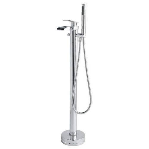 Larger image of Hudson Reed Rhyme Waterfall Floor Standing Bath Shower Mixer Tap.