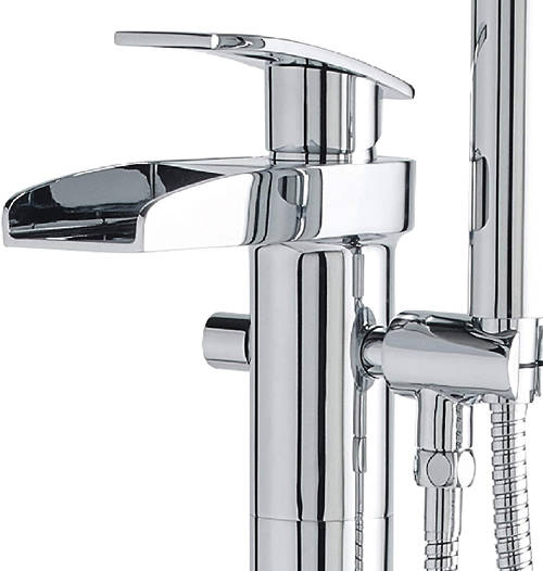 Example image of Hudson Reed Rhyme Waterfall Floor Standing Bath Shower Mixer Tap.