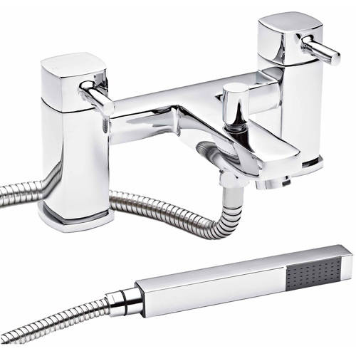 Larger image of Nuie Munro Bath Shower Mixer Tap With Kit (Chrome).