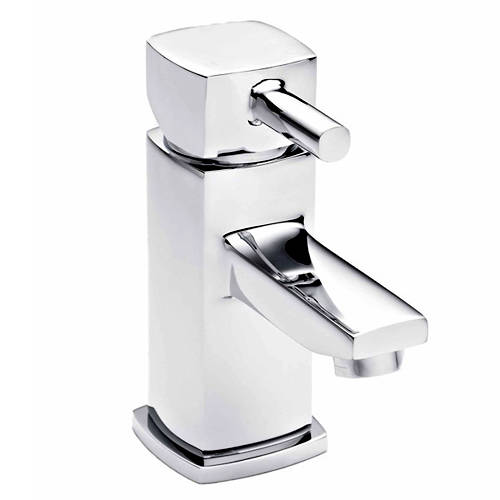 Larger image of Nuie Munro Mono Basin Mixer Tap With Push Button Waste (Chrome).
