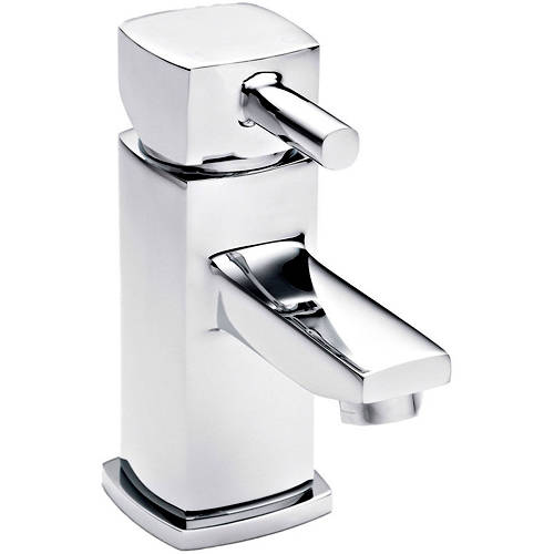 Larger image of Nuie Munro Mini Basin Mixer Tap With Push Button Waste (Chrome).