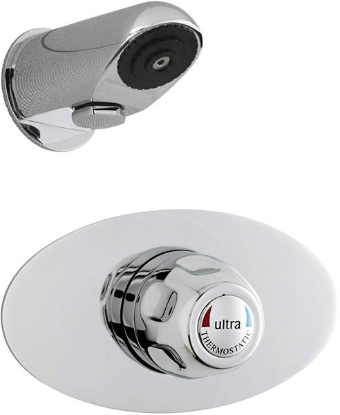 Larger image of Thermostatic TMV3 Concealed Shower Valve & Anti-Vandal Head (Chrome).