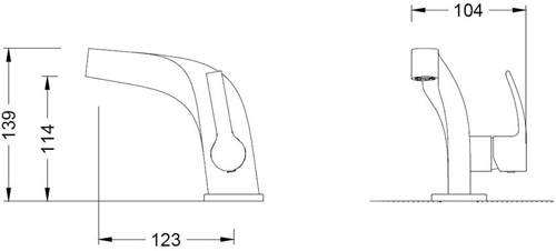 Technical image of Hudson Reed Anson Mono Basin Mixer Tap (Chrome).