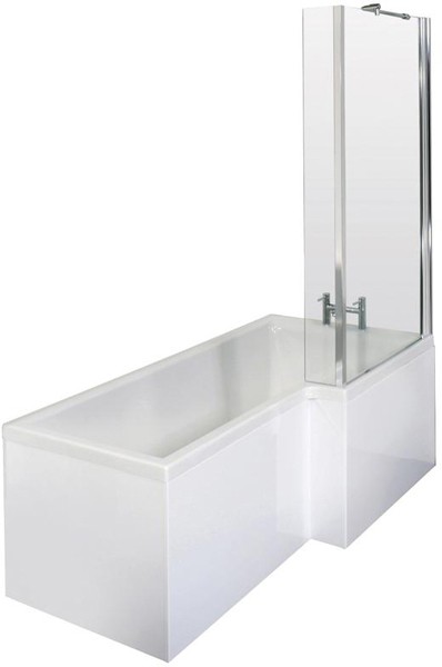 Example image of Ultra Baths Shower Bath With Panel & Screen. (Right Handed) 850x1700mm.