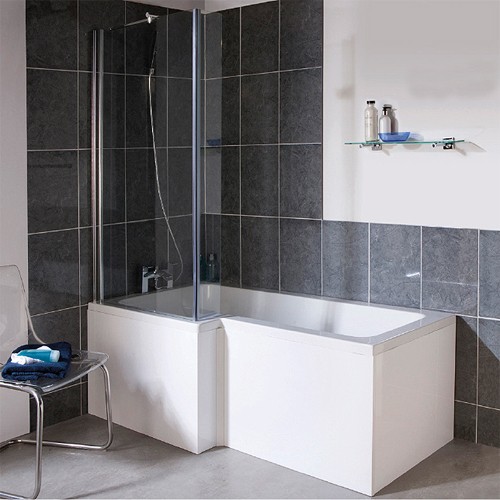 Larger image of Ultra Baths Shower Bath With Panel & Screen. (Left Handed) 850x1500mm.