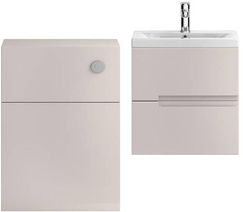 Larger image of HR Urban 500mm Wall Vanity With 600mm WC Unit & Basin 1 (Cashmere).