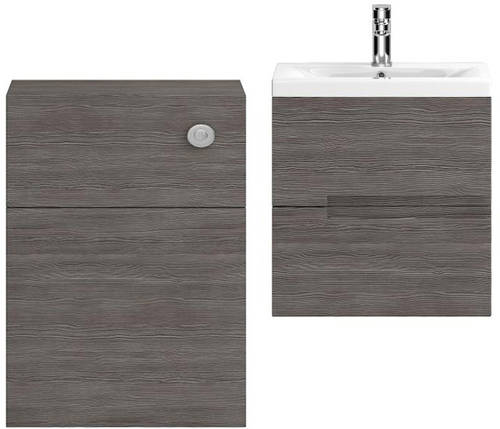 Larger image of HR Urban 500mm Wall Vanity With 600mm WC Unit & Basin 1 (Grey Avola).
