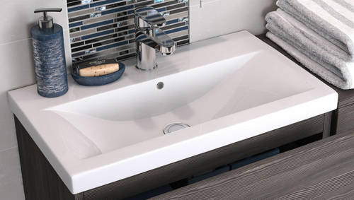 Example image of HR Urban 500mm Wall Vanity With 600mm WC Unit & Basin 1 (Grey Avola).