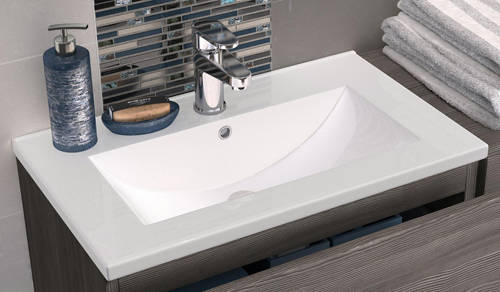 Example image of HR Urban 500mm Wall Vanity With 600mm WC Unit & Basin 2 (Grey Avola).