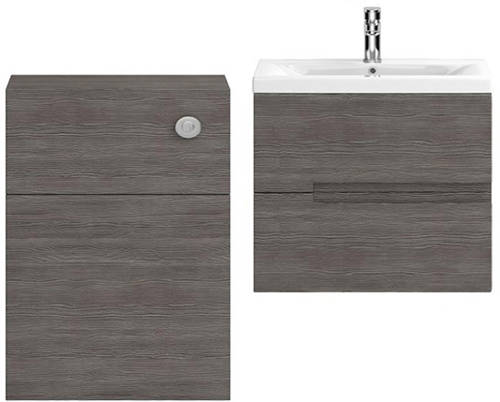 Larger image of HR Urban 600mm Wall Vanity With 600mm WC Unit & Basin 1 (Grey Avola).