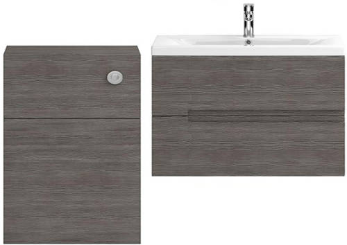 Larger image of HR Urban 800mm Wall Vanity With 600mm WC Unit & Basin 2 (Grey Avola).