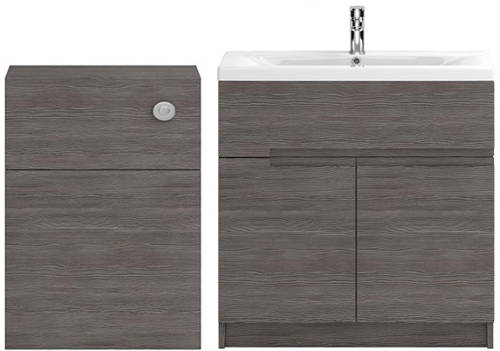 Larger image of HR Urban 800mm Vanity With 600mm WC Unit & Basin 2 (Grey Avola).