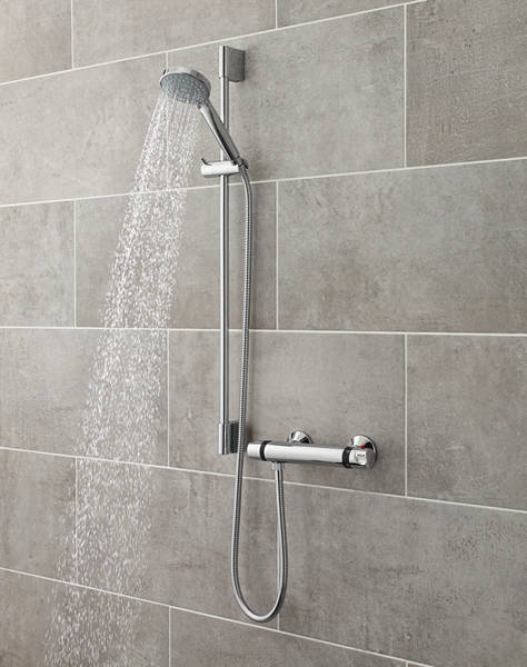 Larger image of Ultra Showers TMV2 Thermostatic Bar Shower Valve & Slide Rail Kit.