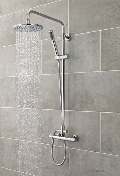 Larger image of Ultra Showers Slimline Thermostatic Bar Shower Valve & Telescopic Riser Kit.