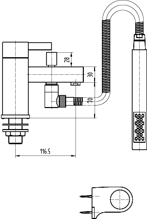 Technical image of Ultra Venture Bath Shower Mixer Tap With Shower Kit (Chrome).