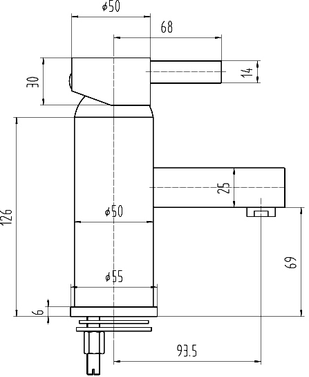 Technical image of Ultra Venture Basin Tap (Chrome).