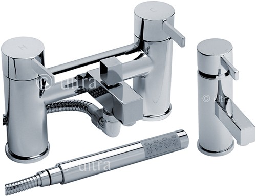 Larger image of Ultra Venture Basin & Bath Shower Mixer Tap Set (Free Shower Kit).