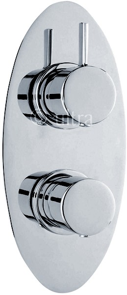Larger image of Ultra Venture 3/4" Twin Concealed Thermostatic Shower Valve With Diverter.